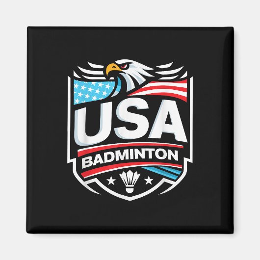 Usa Badminton  Magneet (Voorkant)