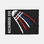 Usa Badminton Shuttle Rood Wit Blauw Fleece Deken (Voorkant (Horizontaal))