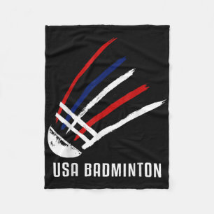 Usa Badminton Shuttle Rood Wit Blauw Fleece Deken