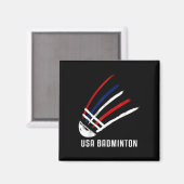 Usa Badminton Shuttle Rood Wit Blauw  Magneet (Voorkant / Achterkant)