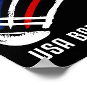 USA Badminton Shuttle Rood Wit Blauw Poster (Hoek)
