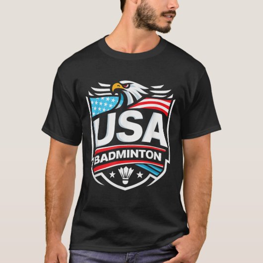 Usa Badminton  T-shirt (Voorkant)