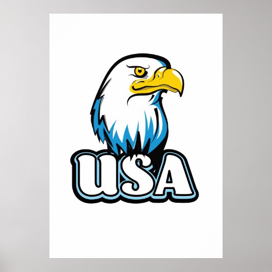 USA Bald Eagle (limited Blue edition) Poster (Voorkant)
