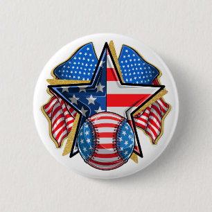 USA Baseball Softball Ronde Button 5,7 Cm
