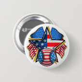 USA Baseball Softball Ronde Button 5,7 Cm (Voorkant /achterkant)