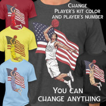 USA Basketbal Slam Dunk Amerikaanse Vlag Kleur Kun