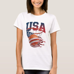 USA Basketbalshirt, Patriottische Amerikaanse Vlag T-shirt
