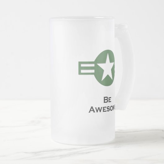 USA Be Awsome Green Matglas Bierpul (Voorkant rechts)