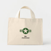 USA Be Awsome Green Mini Tote Bag (Voorkant)