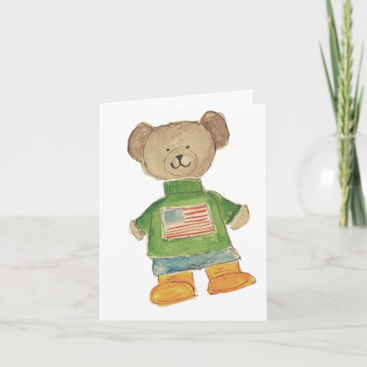 USA Bear greeting card Kaart (Voorkant)