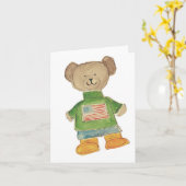 USA Bear greeting card Kaart (Gele Bloem)