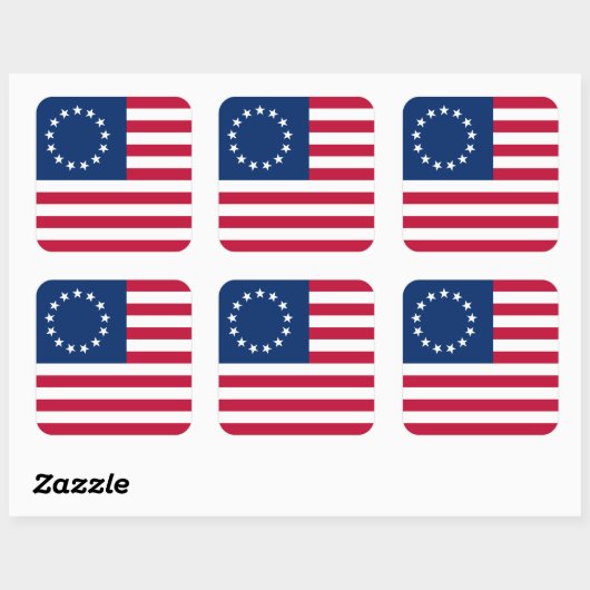 usa betsy vierkante sticker (Vel)