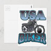 USA Biker logo Briefkaart (Voorkant / Achterkant)