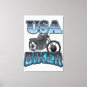 USA Biker logo Canvas Afdruk (Voorkant)