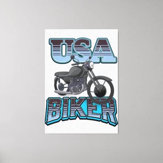 USA Biker logo Canvas Afdruk (Voorkant)