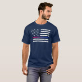 USA Bisexual Pride Thin Line T-shirt (Voorkant volledig)