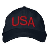 USA Blauw Geborduurd Pet - Gepersonaliseerd (Voorkant)