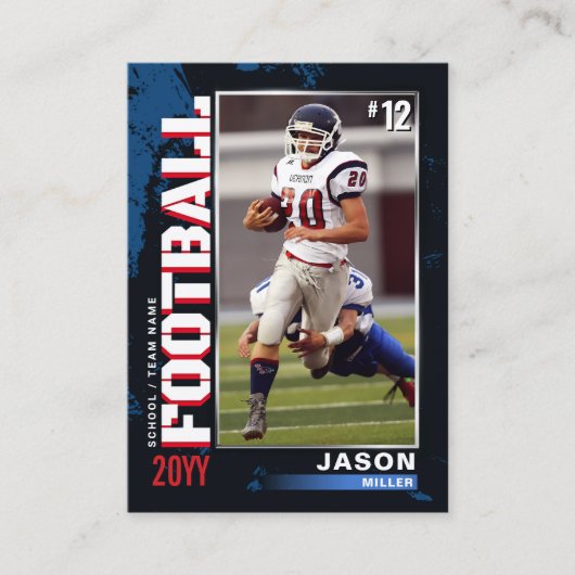 USA Blauw Rood Football Trading Kaart Football Kaa Contactkaartje (Voorkant)