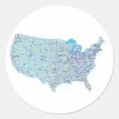 USA Blue Map Sticker (Voorkant)