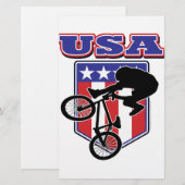 USA BMX Biker Briefpapier (Voorkant / Achterkant)