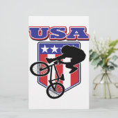 USA BMX Biker Briefpapier (Staand voorkant)