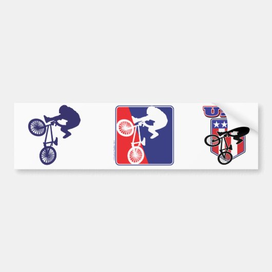 USA BMX Biker Bumpersticker (Voorkant)