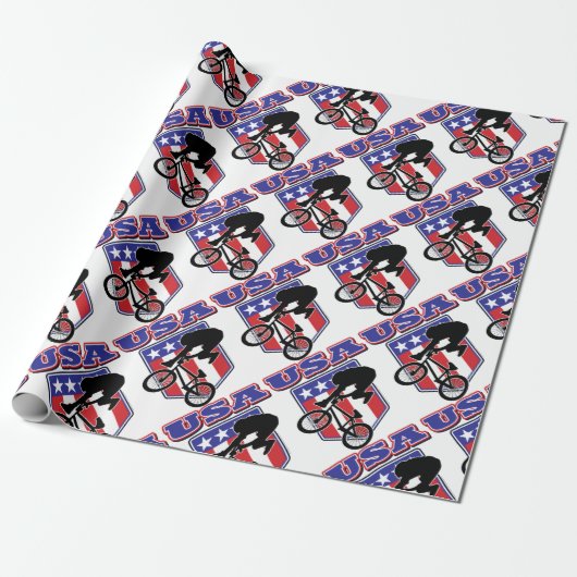 USA-BMX Biker Cadeaupapier (Uitgerold)