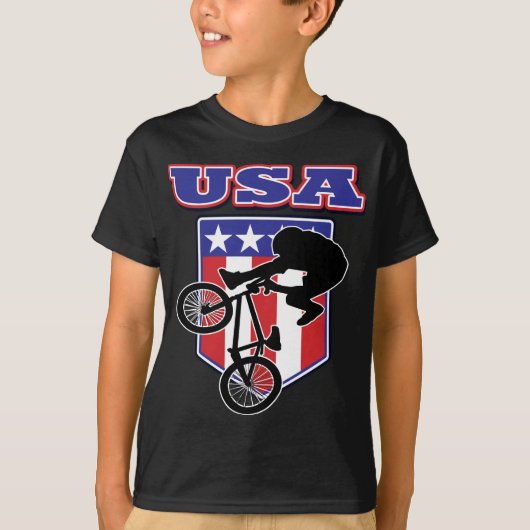 USA-BMX fietser T-shirt (Voorkant)