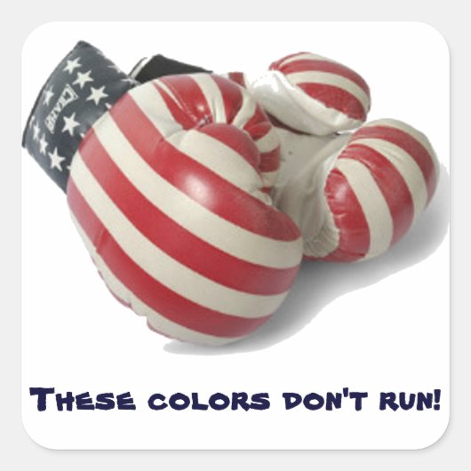 USA Bokshandschoenen Vierkante Sticker (Voorkant)