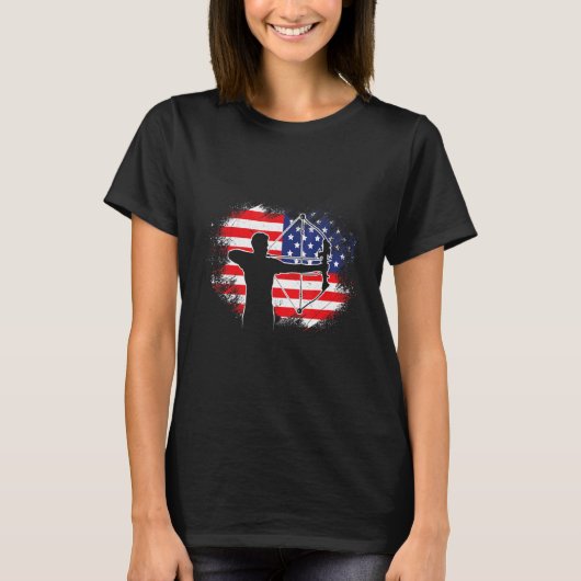USA Boogschieten US Flag Archer Compound Bow 2 T-shirt (Voorkant)