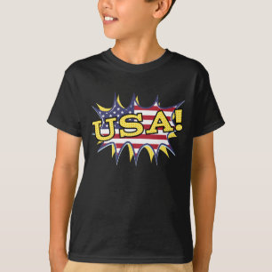 USA Boom Pop Pow vlaggenster barst T-shirt
