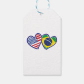 USA Brazilië liefde harten Cadeaulabel (Achterkant)