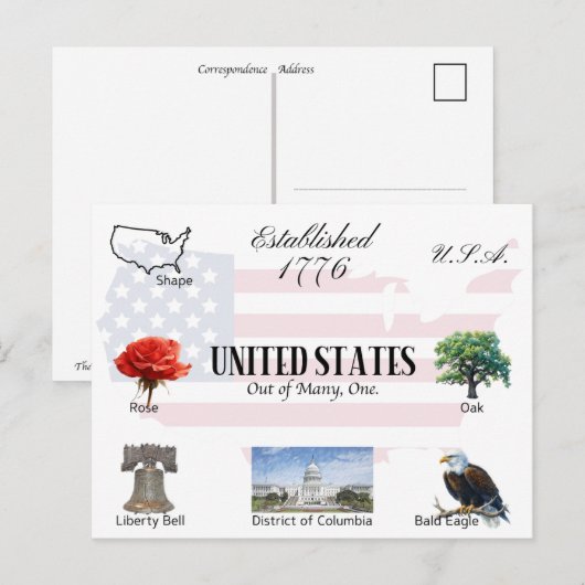 USA BRIEFKAART | Verenigde Staten (Voorkant / Achterkant)