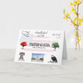 USA BRIEFKAART | Verenigde Staten (Gele Bloem)