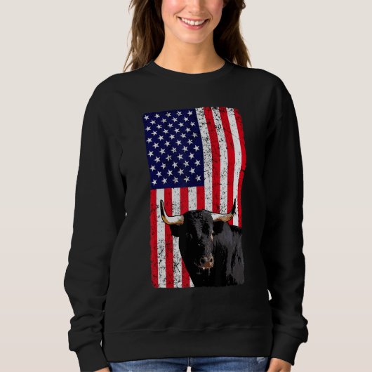 Usa Bull T-shirt American Women Brave (Voorkant)