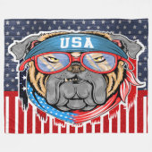 USA Bulldog Fleece Deken (Voorkant (Horizontaal))