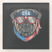 USA Bulldog Glazen Onderzetter (Voorkant)