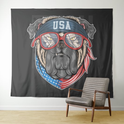 USA Bulldog Wandkleed (In Situ (horizontaal))