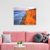 USA, Californië, Cliffs at Pescadero State Beach Canvas Afdruk (Insitu (Woonkamer))