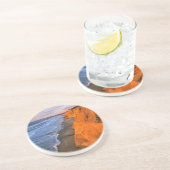 USA, Californië, Cliffs at Pescadero State Beach Zandsteen Onderzetter (Zijkant)