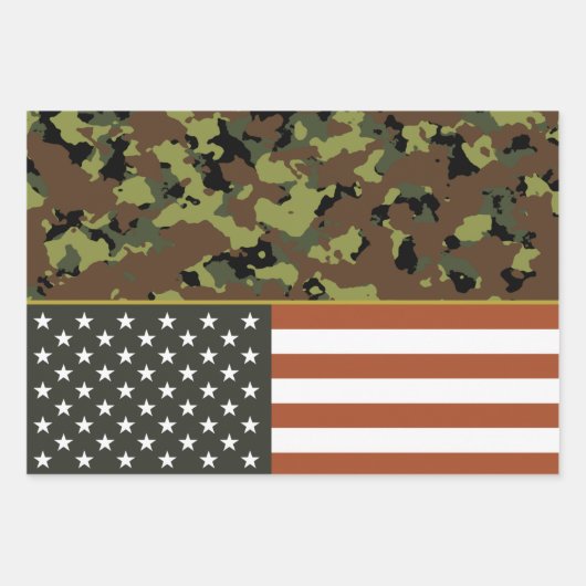 USA Camo Flag Inpakpapier Vel (Voorkant)