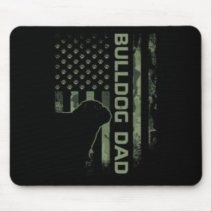 USA Camo Flag Trotse Engelse Bulldog Dad Si Muismat