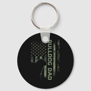 USA Camo Flag Trotse Engelse Bulldog Dad Si Sleutelhanger