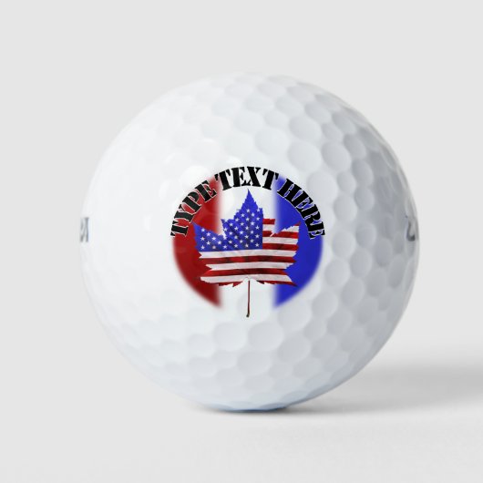 USA Canada Golf Gift Custom US Canada Golf Balls Golfballen (Voorkant)