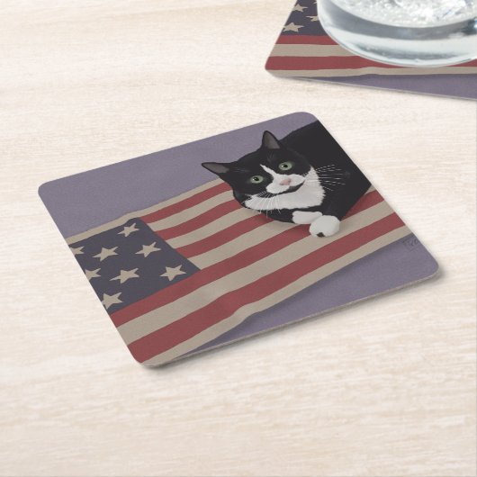 USA Cat Kartonnen Onderzetters (Schuin)