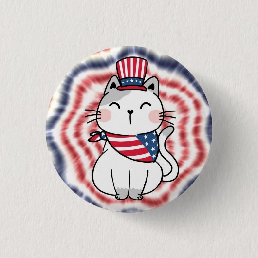 USA Cat Pin - Kinderloze Cat Dames - 5 van 5 Ronde Button 3,2 Cm (Voorkant)