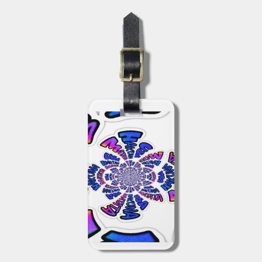 USA Celebration: Heerlijk leuke tekst dynamische k Bagagelabel (Voorkant verticaal)