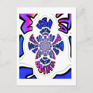 USA Celebration: Heerlijk leuke tekst dynamische k Briefkaart