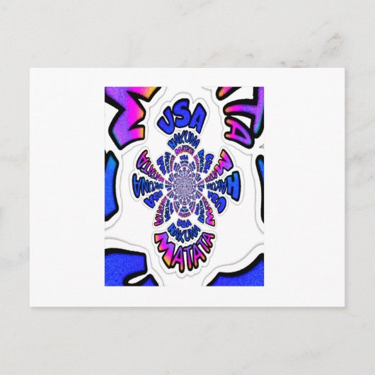 USA Celebration: Heerlijk leuke tekst dynamische k Briefkaart (Voorkant)