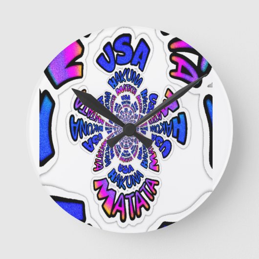 USA Celebration: Heerlijk leuke tekst dynamische k Ronde Klok (Voorkant)